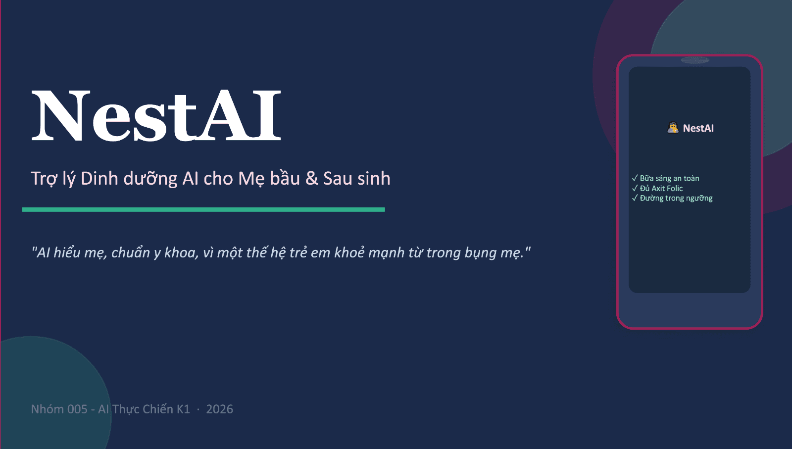 NestAI - Tối ưu dinh dưỡng thai kỳ